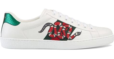 snake gucci sneakers|Gucci ace embroidered sneakers.